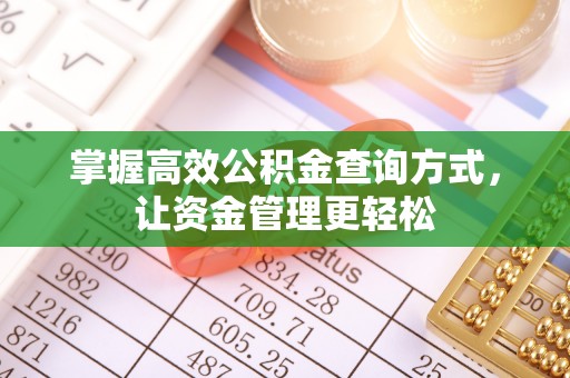 汶上掌握高效公积金查询方式，让资金管理更轻松